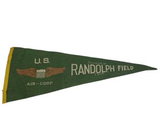 Vintage Collectible Wwii U.  S.  Air - Corps Souvenir Of Randolph Field Texas Pennant
