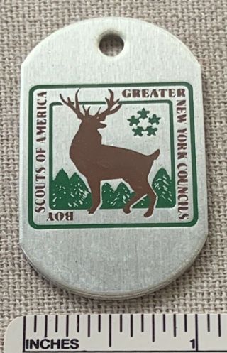 Greater York Councils Boy Scout Dog Tag Souvenir Bsa Camp Ny Badge
