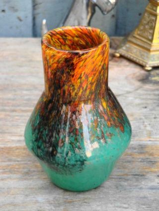 Rare Antique 1930`s Scottish Art Glass Vase Monart Vasart Ysart