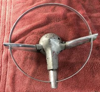 1955 1956 1957 Chevrolet Belair Coupe Horn Button And Ring Oem Vtg
