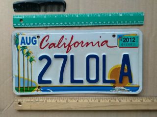 License Plate,  California,  Council Of Arts,  Pac.  Ocn 27 Lola,  1970 Song By Kinks