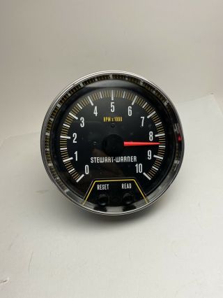 Vintage 5” Stewart - Warner 10,  000 Rpm Tachometer Tach Gauge Parts Repair