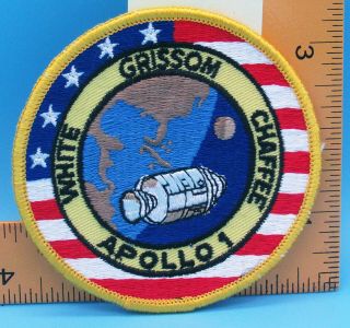 Nasa Patch Vtg Apollo 1 - Lion Brothers - Grissom Chaffee White - Space Shuttle