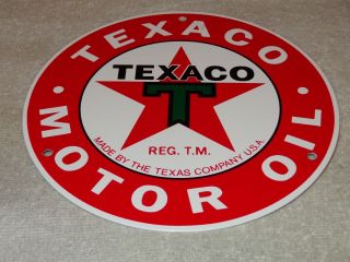 Vintage Texaco Motor Oil 7.  5 " Porcelain Metal Lubester Gasoline Sign Pump Plate
