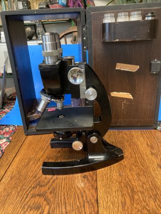 Vintage 1947 Bausch And Lomb Microscope With Case