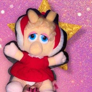 Vintage 1987 Disney Miss Piggy Baby Christmas 10 " Plush