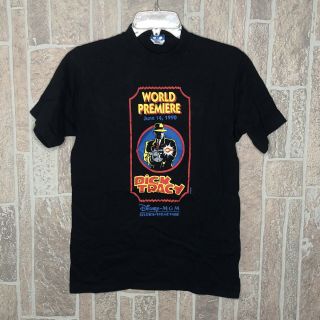 Vintage Dick Tracy Tshirt Disney 1990 World Premiere Mgm Studios Rare Medium