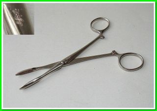 19th Century Aesculap German Hemostatic Forceps Antique Surgical Instrument 26