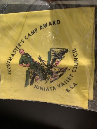 Vtg Boy Scout Juniata Valley Council Scoutmaster’s Camp Award Neckerchief