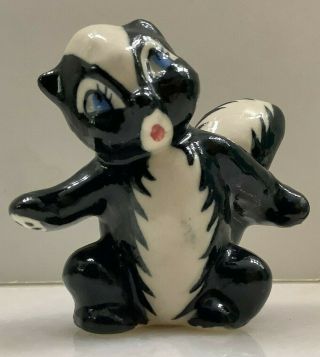 Vintage Porcelain Skunk Figurine 2 " In Circa 1930 