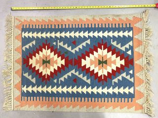 Vintage Navajo Native American Indian Rug Textile Weaving Blanket 48x35 "