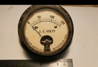 Vintage Dc Amperes Meter Measures 0 - 150 Amps Roller - Smith