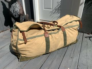 Vintage Gokeys Orvis Canvas & Leather Hunting/travel Duffle Bag Battenkill 9