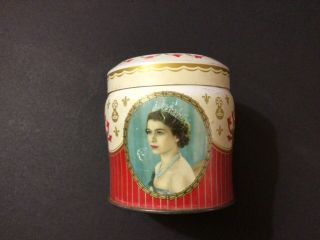 Queen Elizabeth Coronation 1953 Souvenir Tin Henry Thorne Co.  Toffee & Chocolate
