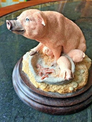 Country Artists Pig With Piglets Figurine Made In England