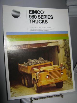 Eimco 980 Series Trucks Mining - 8 Page Sales Ad Brochure 1980 - Vg