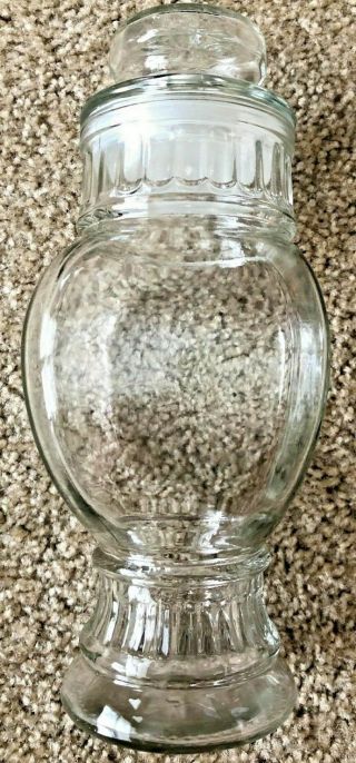 Vtg Apothecary Jar Glass Candy Display Drug Store 9 " Tall