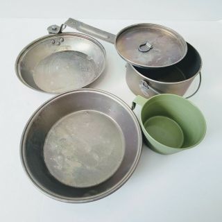Boy Scouts Of America Mess Kit Cook Set Camping 5 Piece Vintage Includes Cup