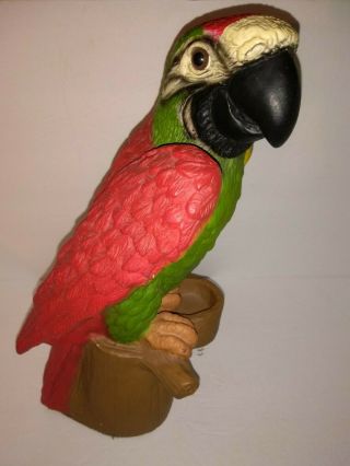 Macaw Parrot Tropical Pet Bird Figurine Decoration Ornament 12 " Resin Painted