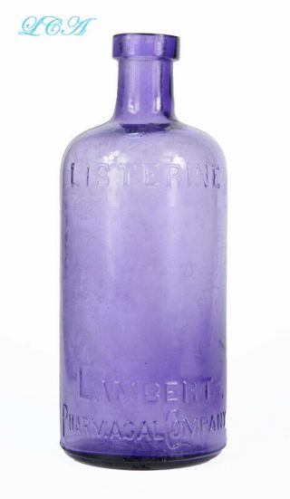 Scarce Large Antique Listerine Cure Bottle From The 1800s Lolly Pop Purple