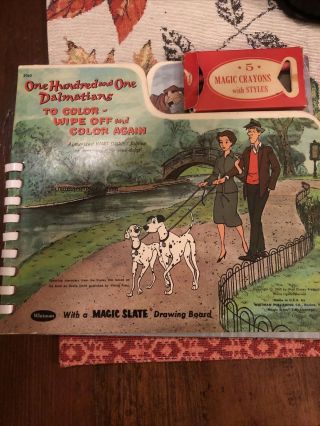 Coloring Book 101 Dalmatians Magic Slate 1960 Wipe Off Whitman