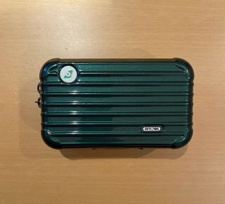 Eva Air Rimowa Business Class Amenity Travel Kit - Green Hardshell Luggage Case