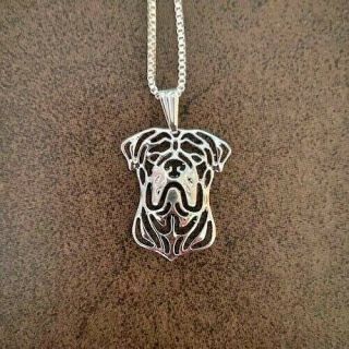 Bullmastiff Dog English Mastiff Pendant With 18 " Silver Colour Necklace