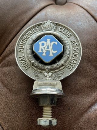 Vintage Car Badge Mascot Chrome Brass Enamel Rac