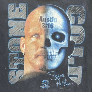 Vintage 1997 Wwf Stone Cold Steve Austin 3:16 Double Sided Large T - Shirt