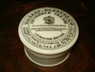Antique,  C1870 American (york City & Rhode Island) Chemists Cream Jar Pot Lid