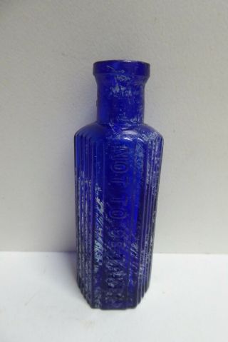 Cobalt Blue Glass Chemist Bottle Poison Not To Be Taken Apothecary Pharmacy