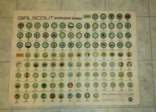 Girl Scout Proficiency Badges Junior And Cadette Poster 1963