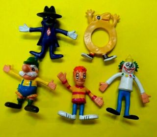 Vintage Rare Jack In The Box 1973 Imperial Bendys Charactors Set 5 Minty - Wow