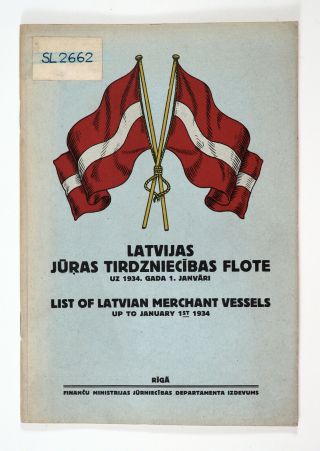 1934 Latvia List Of Latvian Merchant Vessels Book