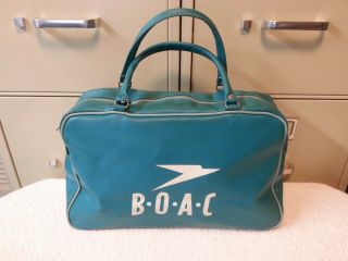 Very Vintage 1950s - 60s B.  O.  A.  C.  British Vinyl Flight Bag