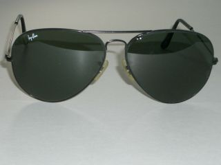 62mm Vintage B&l Ray - Ban L2821 Black G15 Uv Large Metals Ii Aviator Sunglasses
