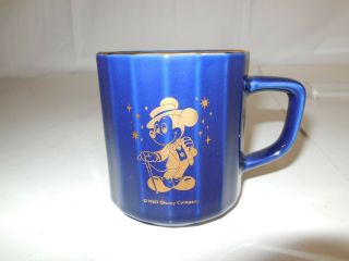Vintage 1986 Disney/tokyo Disneyland Blue,  Gold Coffee Cup/mug Mickey Mouse