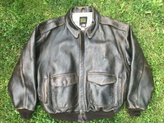 Rare Vtg Avirex Type A - 2 Us Army Air Forces Bomber Flight Leather Jacket Large
