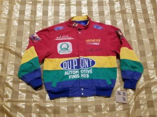 Vintage Jeff Gordon Dupont Rainbow Racing Jacket Small S By Jeff Hamilton Nascar