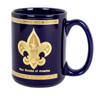 Boy Scouts Of America Mug Scout Oath Blue With 22kt Gold Leaf Coffee Mug
