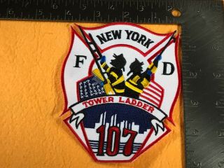 V - 96 Fire Department Patch - Fdny - Tower Ladder 107 - York Fire Department