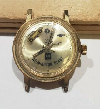 Vintage Wilmington Gm Plant General Motors Wrist Watch Runs