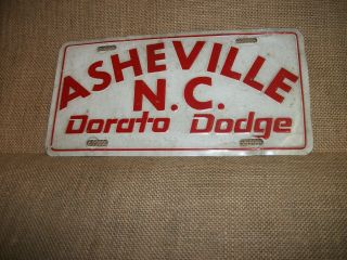 Vintage Asheville,  N.  C. ,  Dorado Dodge Dealership Plate,  Bee,  Dart,  Charger