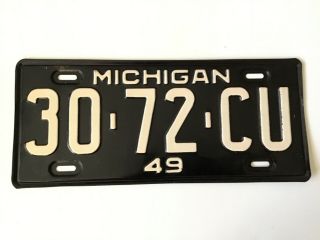 1949 Michigan License Plate Tag