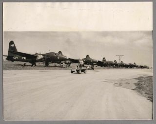 Lockheed Neptune P2v Line Up Us Navy Vintage Press Photo