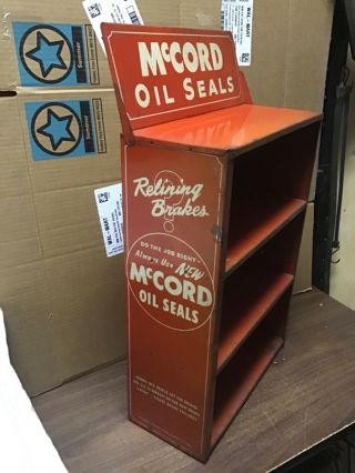 Mccord Oil Seal Display Rack.  Garage Man Cave Shelf Oil Seals,  Vintage Classic Car
