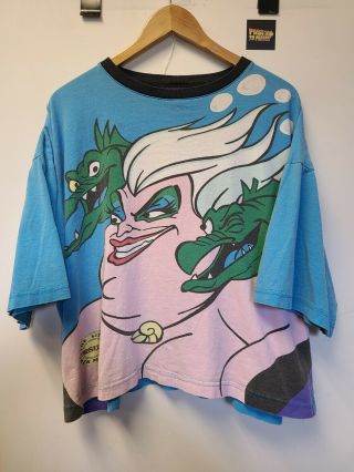 Vtg 90s The Little Mermaid Ursula Crop T Shirt Womans L/xl
