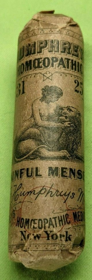 Antique Medicine Quack Humphrey’s Homeopathic For Painful Menses " Periods " 1900s