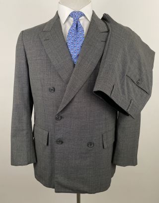 Vtg Brooks Brothers Golden Fleece Handmade Db Suit Grey Men 