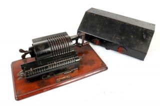 Vintage C1910 " Brunsviga Model B " Mechanical Pinwheel Calculator & Cover 1785